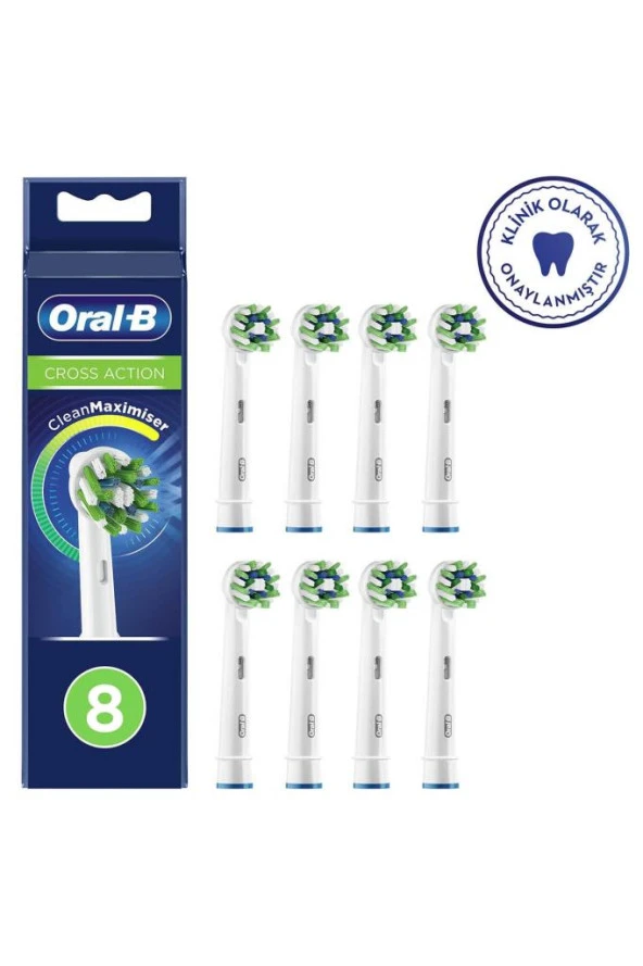 Oral-B Cross Action 8’lı Cleanmaximizer Teknolojili Yedek Fırça Başlığı