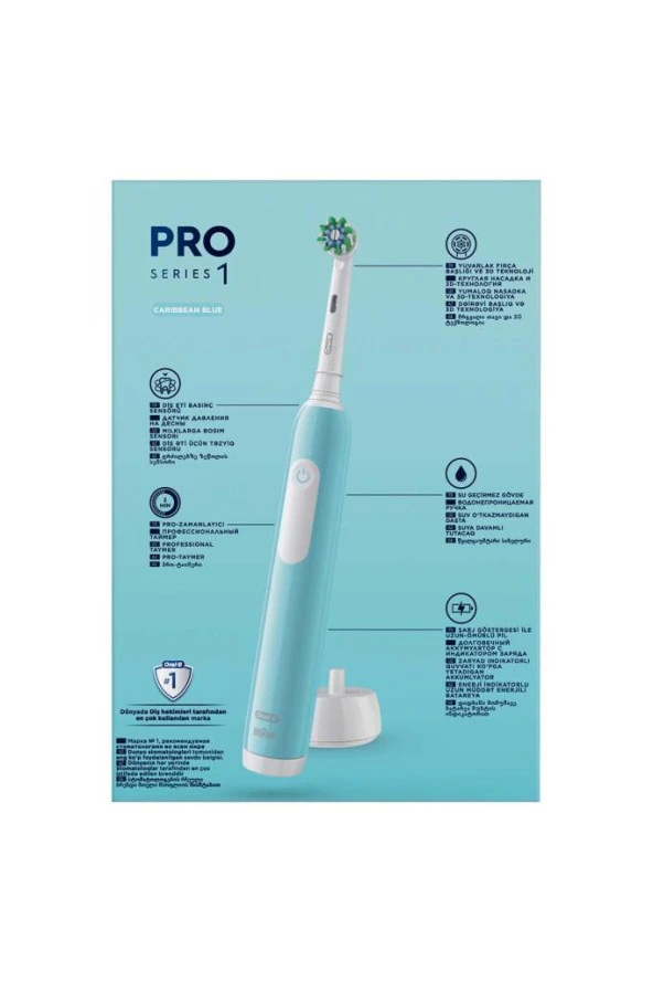 Oral-B Pro Series 1 Ikili Paket, Siyah Ve Mavi Elektrikli Diş Fırçaları, 2 Diş Fırçası Başlığı - 8