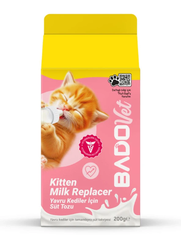 Bado Kitten Milk Replacer Yavru Kediler İçin Süt Tozu Besin Takviyesi 200ML