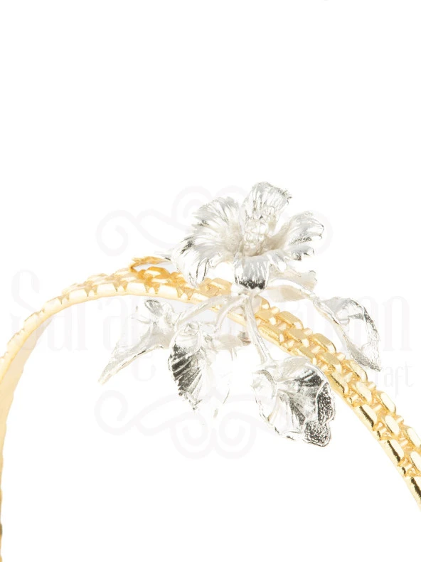 Bakır Stantlı Kapaklı Şekerlik Meyvelik Sunumluk Dekoratif Obje Söz Nişan Çikolatalık Sandra Çizgili Cam Sepet - 11