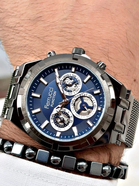 Ferrucci Function FCF.03290FH.04 Hasır Kordon Erkek Kol Saati - Resim 3