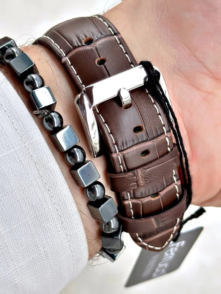 Ferrucci Function FCF.03318FK.01 Deri Kordon Erkek Kol Saati - Resim 3