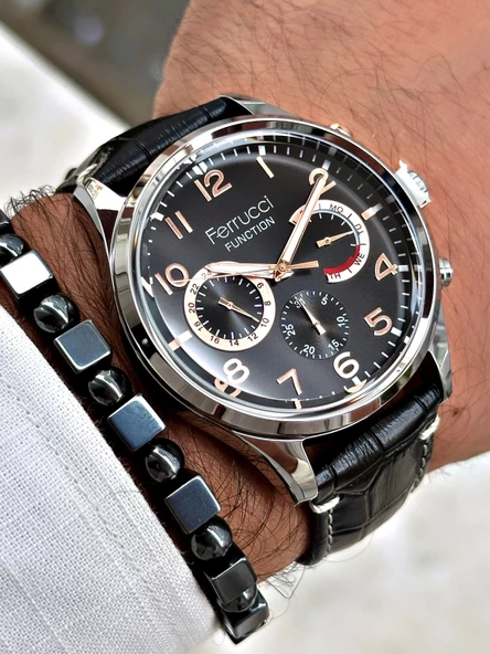Ferrucci Function FCF.03318FK.03 Deri Kordon Erkek Kol Saati ürün görseli