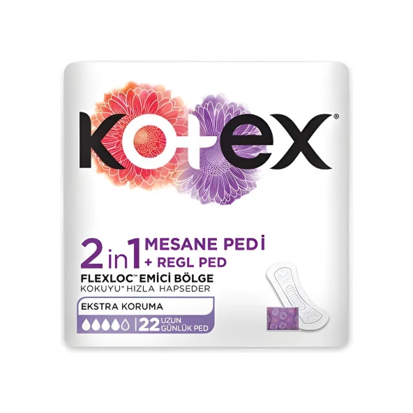 Kotex 2IN1 Regl-Mesane Günlük 22'Li Ped