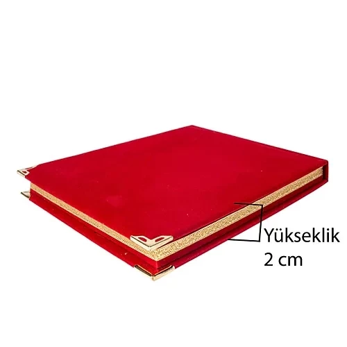 Kişiye Özel Tasarlanabilen Hediyelik Kırmızı Kadife Plaket - 3
