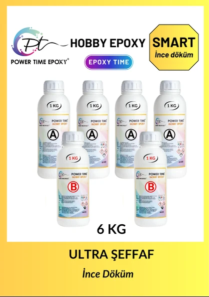 6 KG Hobi Epoxy Smart/ Ultra Şeffaf ve Parlak Epoksi Reçine Ince Döküm ürün görseli 1