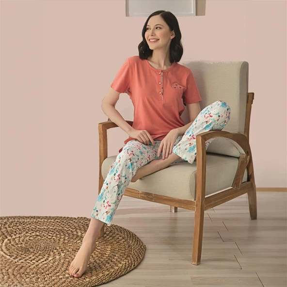 Rozalinda 2722 Kadın Yazlık  Büyük Beden Pijama Takım