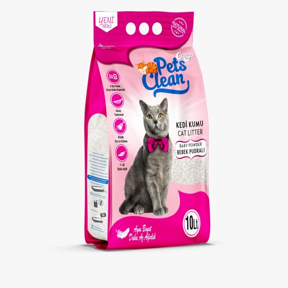 Pets Clean Kedi Kumu Pudra Kokulu 10LT