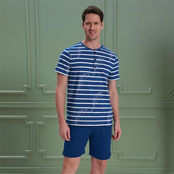 Over Sleep 1200 Erkek Şortlu Pijama Takım