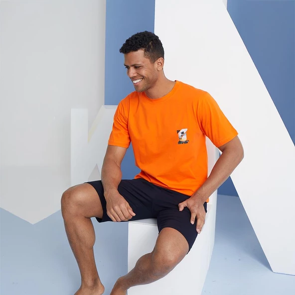 Kly 2014 Erkek O-Yaka Şortlu Pijama Takım - 3