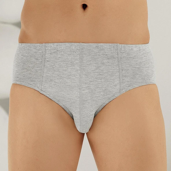 Şahinler ME009R Erkek Renkli Slip Külot No:48  Koyugri M