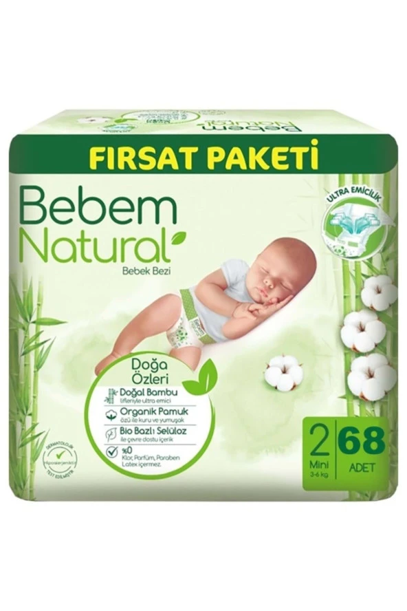 Bebem Natural Bebek Bezi Fırsat Paketi 2 Beden 3-6