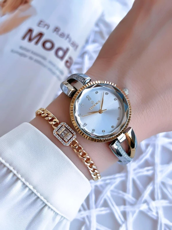 Essence Çelik Kordon Kararma Renk Atma Yapmaz 50 Mt Suya Dayanıklı Kadın Kol Saat BD1138.230 - Resim 2