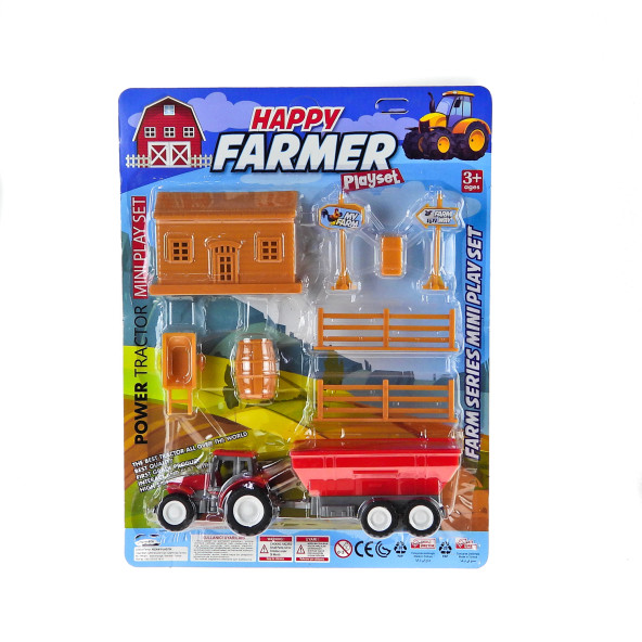 Oyuncak Traktörlü Çiftlik Seti 10 Parça