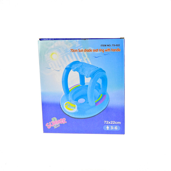 Çocuk Gölgeliği Deniz Havuz Gölgeliği 72 22 Cm Yaş Mavi Pompa Set - 2