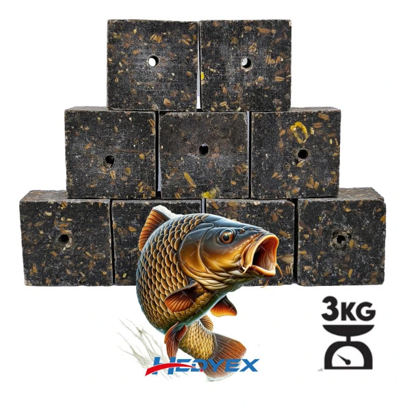 Hedyex 3Kg Sazan Küspesi Delikli Küp Ay Çekirdeği Küspesi Kare