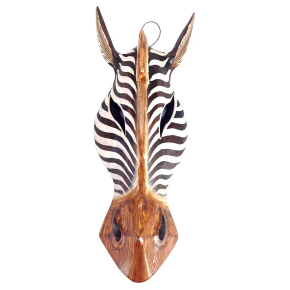 Ahşap Zebra Mask Dekoratif Duvar Dekoru 30 cm ürün görseli
