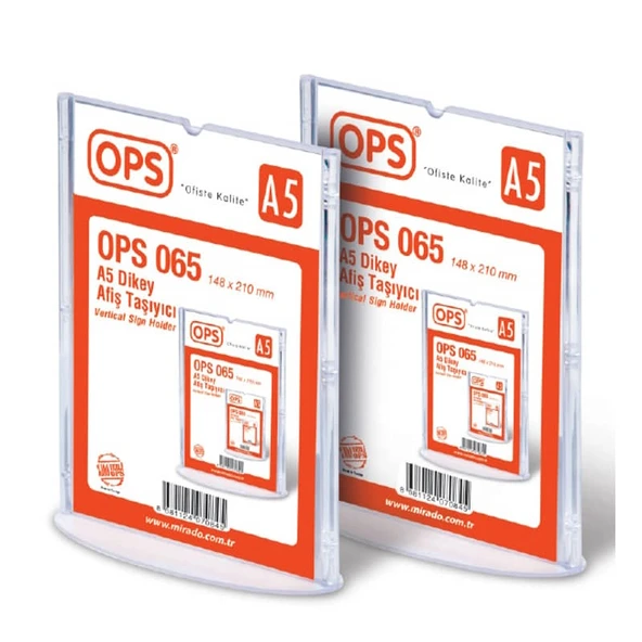 OPS DP 065 A5 T Tipi Dikey Afiş Taşıyıcı