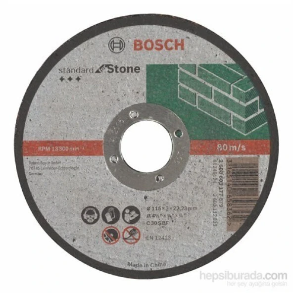 Bosch  - Standard Seri Taş İçin Düz Kesme Diski (Taş) - C 30 S Bf, 115 Mm, 22,23 Mm, 3,0 Mm