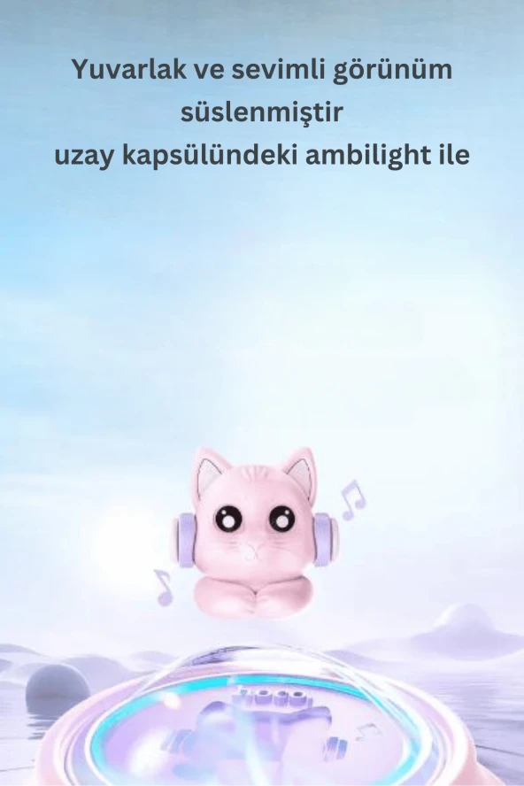 W550 Cute Fun BT RGB Kablosuz Kafaüstü Kulaklık - 6