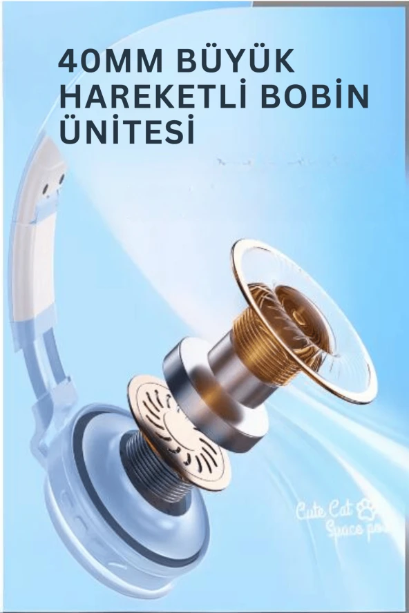 W550 Cute Fun BT RGB Kablosuz Kafaüstü Kulaklık - Resim 7