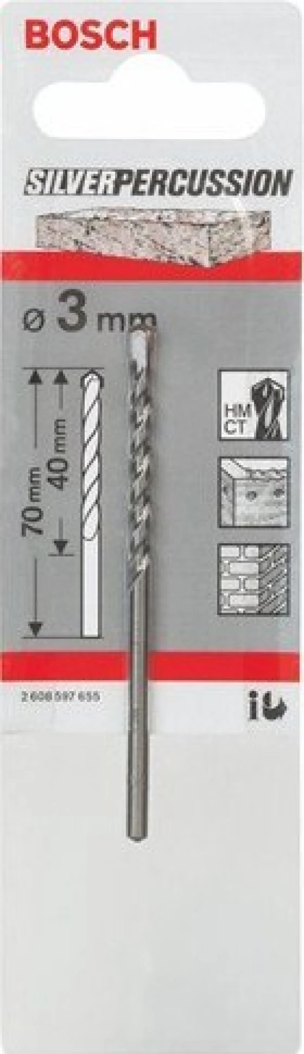 Bosch  - Beton Matkap Ucu Cyl-3 - 3 X 40 X 70 Mm, D 2,8 Mm