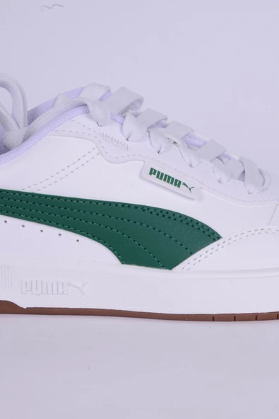 Puma 389371-11 Court Ultra Lite Deri Rahat Taban Bağcıklı Rahat Hafif Esnek Beyaz-Yeşil Günlük Unisex Ayakkabı - 2