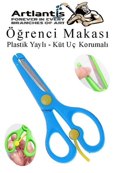 Öğrenci Makası Plastik Yaylı ve Küt Uç Korumalı 1 Adet Okul Makası Çocuk Makası Çocuklar İçin Güvenli Okul Öncesi Anasınıfı Etkinlik