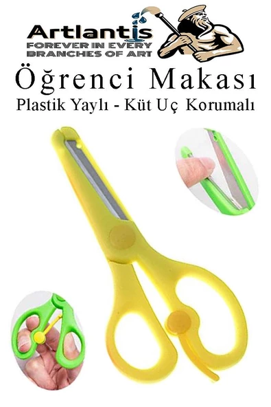Öğrenci Makası Plastik Yaylı ve Küt Uç Korumalı 1 Adet Okul Makası Çocuk Makası Çocuklar İçin Güvenli Okul Öncesi Anasınıfı Etkinlik - 5