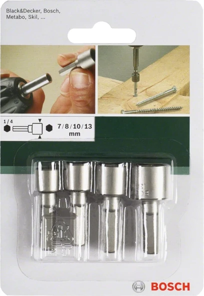 Bosch 4 Parçalı Lokma Seti 7/8/10/13 Mm