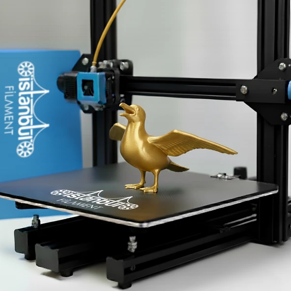 İstanbul Filament 3D Baskı Pla+ Filament Gold 1 kg 1,75MM  0,05 mm Bambu Lab Uyumlu - Resim 4