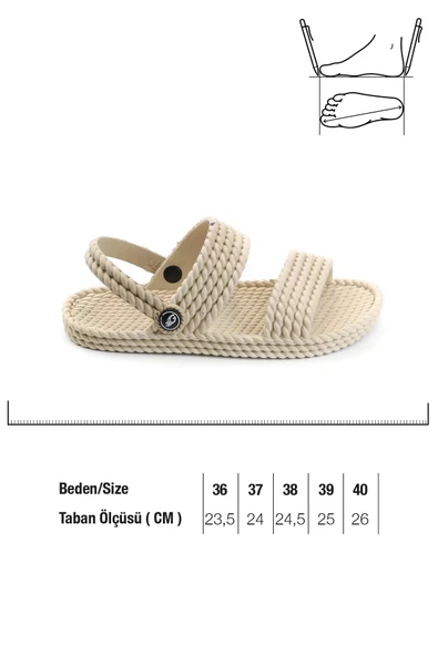 Gezer Yazlık Ayarlanabilir Kaydırmaz Taban Kadın Terlik Sandalet - 4