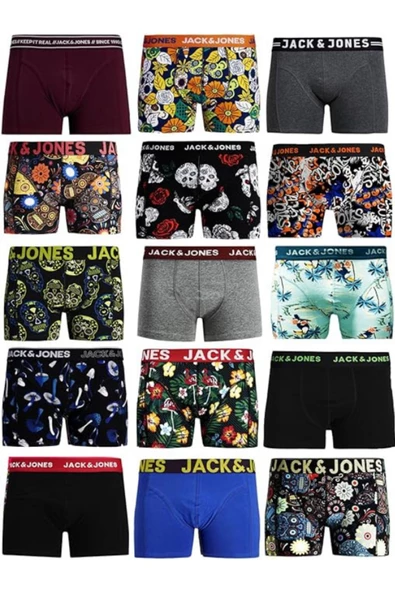 Jack&jones Karışık Desenli Boxer Logolu 3 Adet