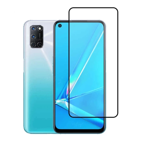 Oppo A92 Uyumlu Kenarları Kırılmaya Dayanıklı Cam Ekran Koruyucu