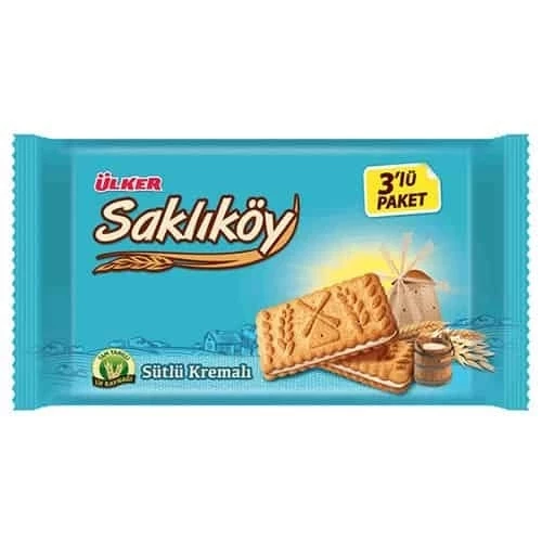Ülker Saklıköy Sütlü Kremalı Bisküvi 3Lü MP