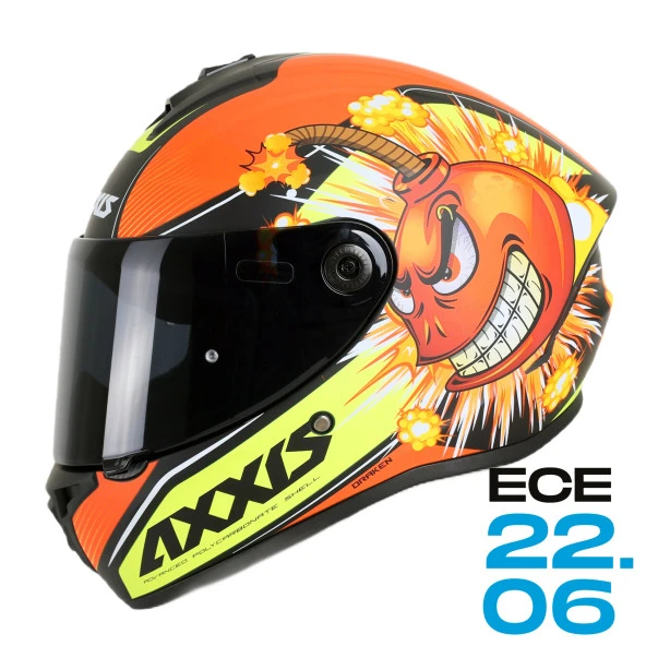 Axxıs Draken S Bombs A5 Motosiklet Kask XL (Siyah Vizör Hediyeli)