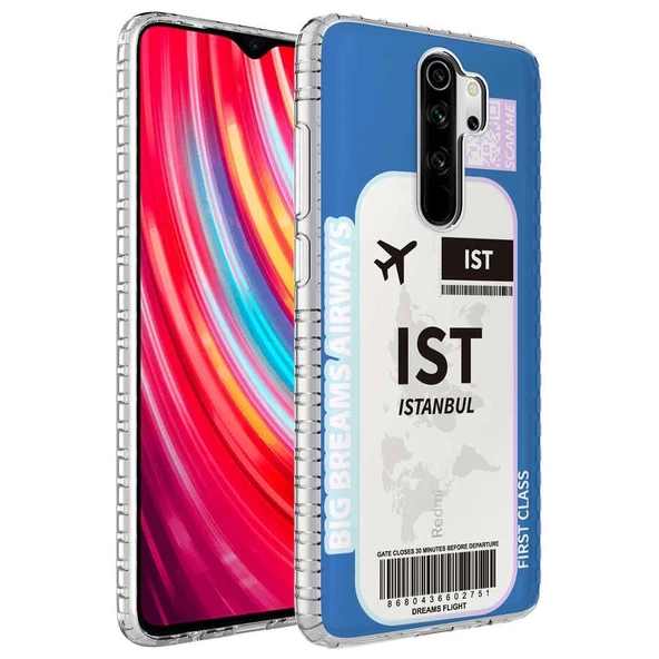 Xiaomi Redmi Note 8 Pro Kılıf Airbag Kenarlı Renkli Desenli Silikon Uyumlu Elegans Kapak