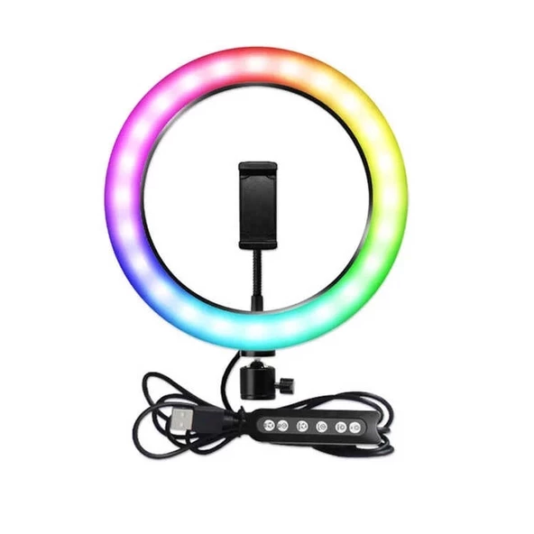 Uyumlu RGB MJ-33 Işıklı Telefon Tutucu Ring Light