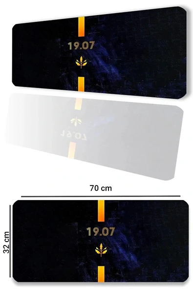 SonicTouch Sarı Lacivert 1907 Gamer Gaming Oyuncu Masaüstü Dikişsiz Kaymaz Klavye Mouse Pad 32x70Cm ürün görseli