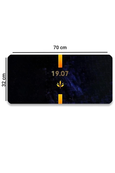SonicTouch Sarı Lacivert 1907 Kaymaz Gaming Oyuncu Masaüstü Dikişsiz Siyah Klavye Mouse Pad 32x70Cm - 2
