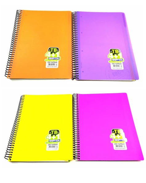 Gıpta Tb A4 Spiralli Pp Kapak 4+1 200 Yaprak Defter 2201