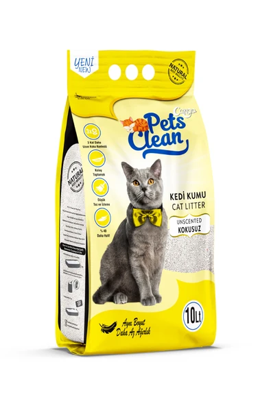 Pets Clean Kedİ Kumu Natural (Kokusuz) 10LT - 2