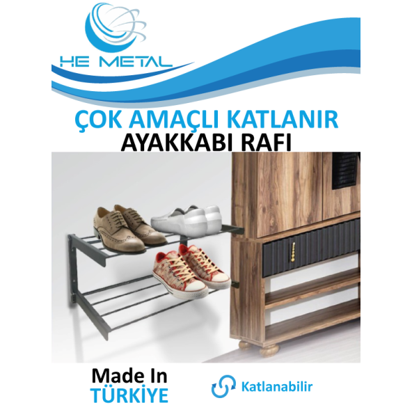 Çok Amaçlı Katlanabilir Ayakkabı Rafı - 60x45 cm