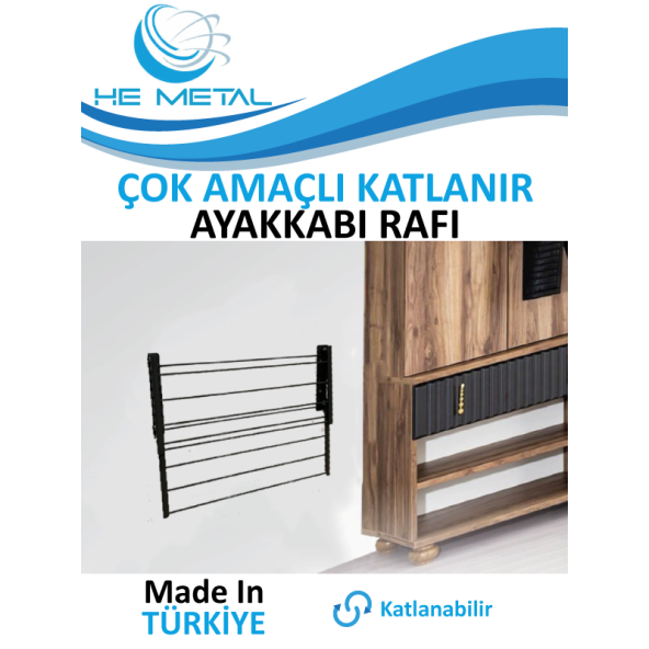 Çok Amaçlı Katlanabilir Ayakkabı Rafı - 60x45 cm - 2
