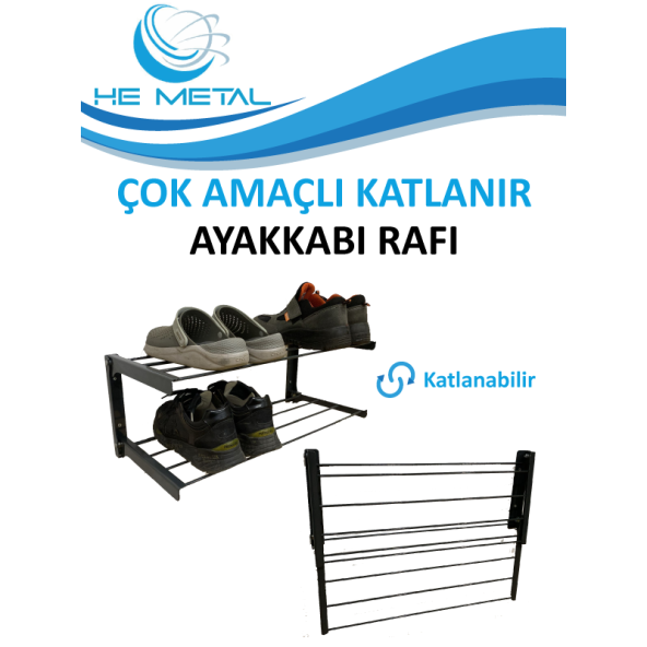 Çok Amaçlı Katlanabilir Ayakkabı Rafı - 60x45 cm - 3