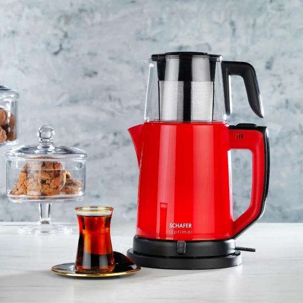 Schafer Optimal Elektrikli Çay Makinesi-Kırmızı