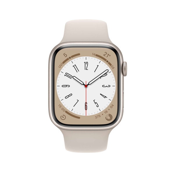 Apple Watch Series 8 GPS 45mm Yıldız Işığı Alüminyum Kasa - Yıldız Işığı Spor Kordon MNP23TU/A-Teşhir - 4