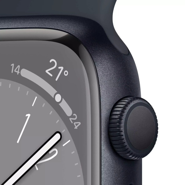 Apple Watch Series 8 GPS 41mm Gece Yarısı Alüminyum Kasa - Gece Yarısı Spor Kordon MNP53TU/A-Teşhir - 2