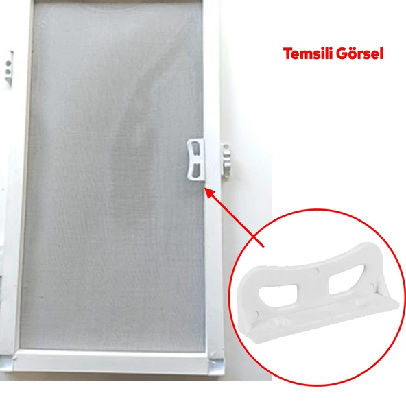 Pimapen PVC Pencere Kapı Sineklik Kolu Plastik L Tipi Tutucu Tutamağı 2 Adet - 5