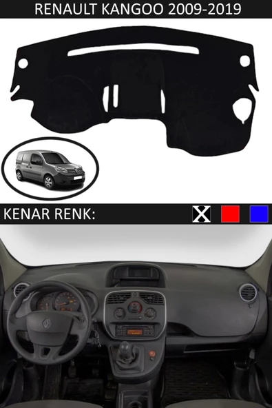 GUERRINO Torpido Koruma Halısı Siyah Kenar Renk Siyah Renault Kangoo 2009-2019 ile Uyumlu